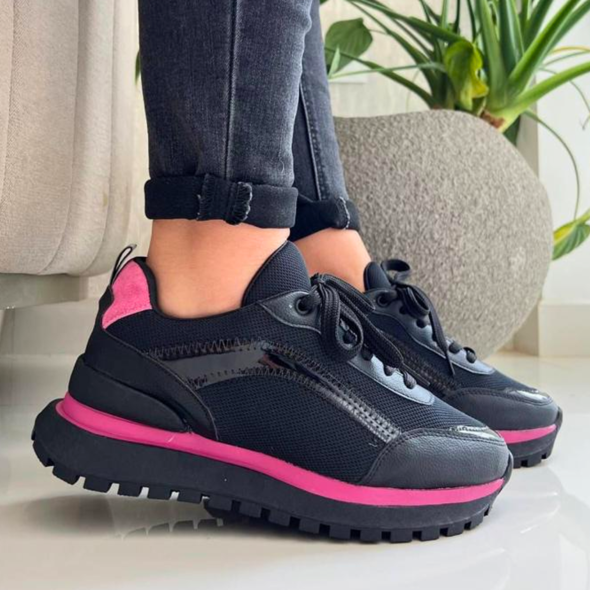 tenis deportivos mujer color negro rosado Comprar tienda onlineshoppingcenterg Colombia centro de compras en linea